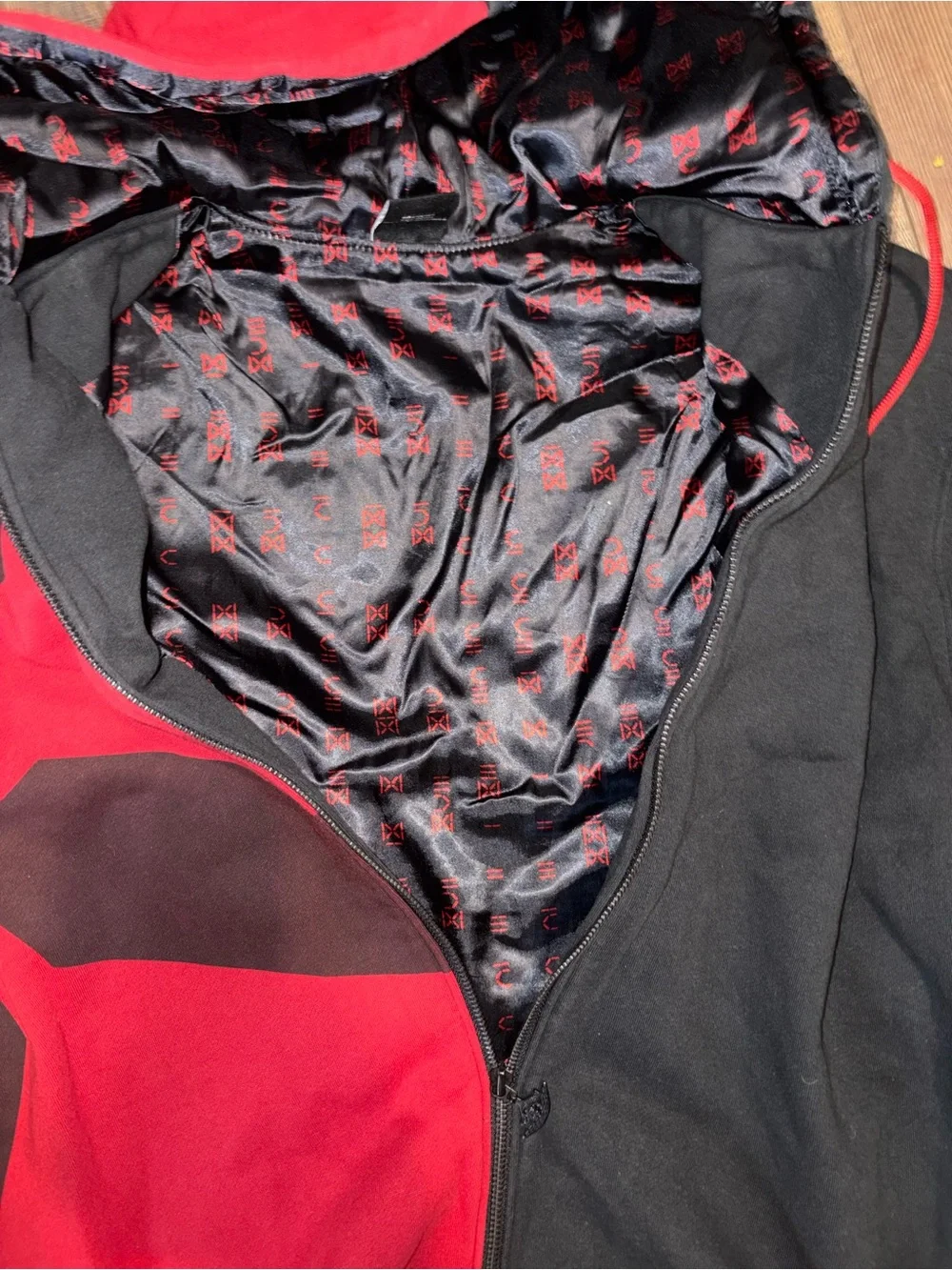 Nike Air Jordan Hoodie Pants Set Red Black Jumpman Full Zip Tracksuit